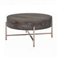 Coffee Table | 1 Drawer | Round | Crossed Metal Legs | Brown & Gold BM215037
