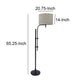 Contemporary Drum Shade Metal Frame Floor Lamp, Black and Light Gray By Casagear Home