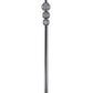 Tapered Drum Shade Metal Floor Lamp with Crystal Accent, Silver and White By Casagear Home