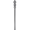 Tapered Drum Shade Metal Floor Lamp with Crystal Accent, Silver and White By Casagear Home