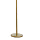 Glass Shade Tilted Metal Frame Floor Lamp, Antique Gold and Clear By Casagear Home