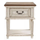 Nightstand | 1 Drawer | Tapered Legs | Brown & Antique White BM215071