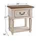 1 Drawer Wooden Frame Nightstand with Tapered Legs Brown and Antique White By Casagear Home BM215071