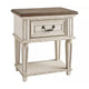 Nightstand | 1 Drawer | Tapered Legs | Brown & Antique White BM215071
