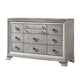 Beaded Wooden Frame Dresser with 10 Drawers Gray and Silver BM215136