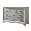 Beaded Wooden Frame Dresser with 10 Drawers Gray and Silver By Casagear Home BM215136