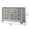 Beaded Wooden Frame Dresser with 10 Drawers Gray and Silver BM215136
