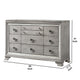 Beaded Wooden Frame Dresser with 10 Drawers Gray and Silver BM215136