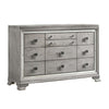 Beaded Wooden Frame Dresser with 10 Drawers Gray and Silver BM215136