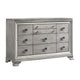 Beaded Wooden Frame Dresser with 10 Drawers Gray and Silver BM215136