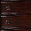 5 Drawers Wooden Chest with Engraved Details and Bun Feet Cherry Brown By Casagear Home BM215139