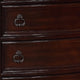 5 Drawers Wooden Chest with Engraved Details and Bun Feet Cherry Brown By Casagear Home BM215139