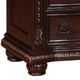 5 Drawers Wooden Chest with Engraved Details and Bun Feet Cherry Brown By Casagear Home BM215139