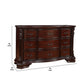 9 Drawers Dresser with Engraved Details and Bracket Feet Cherry Brown By Casagear Home BM215148