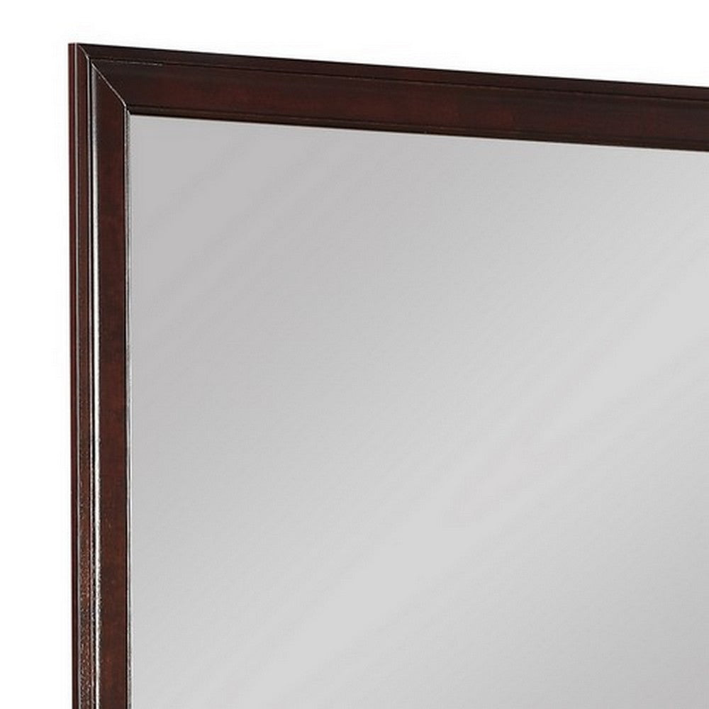 Dresser Mirror | Square | Molded Wood Frame | Cherry & Silver BM215171