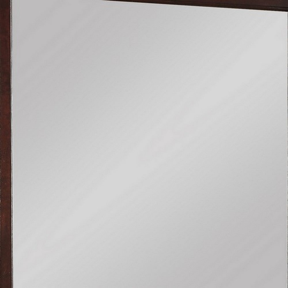 Dresser Mirror | Square | Molded Wood Frame | Cherry & Silver BM215171