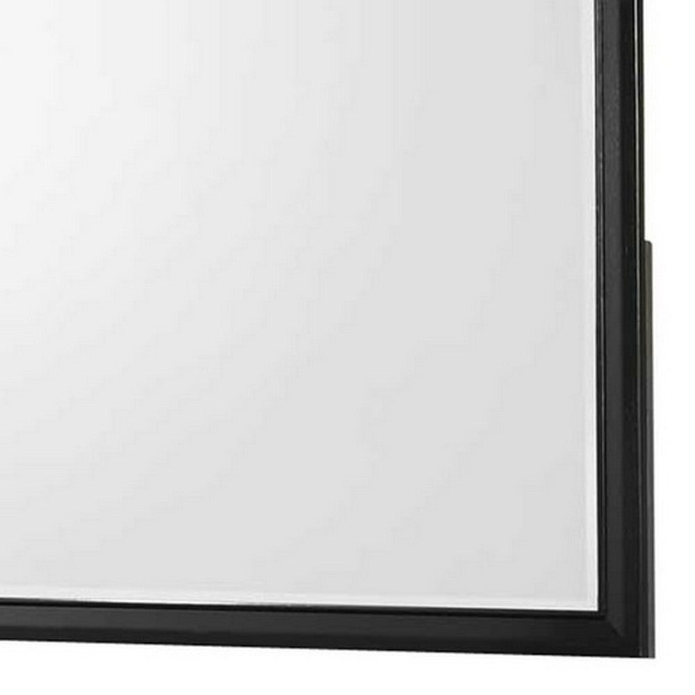 Dresser Mirror | Rectangular | Wood Frame | Black & Silver BM215210