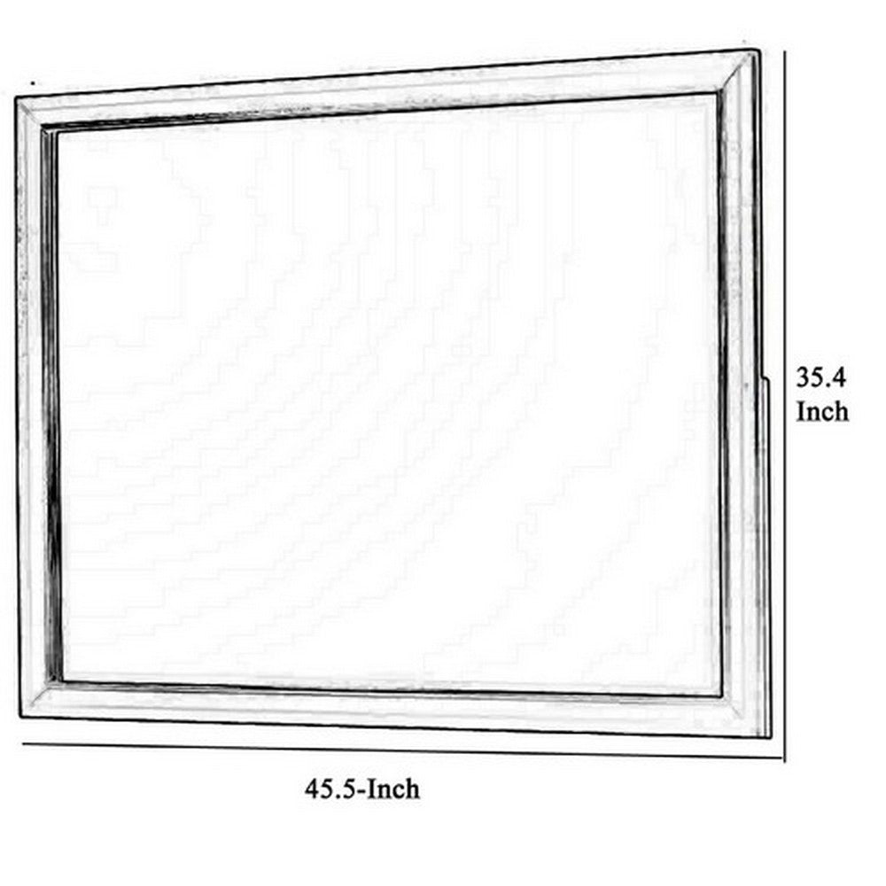 Dresser Mirror | Rectangular | Wood Frame | Black & Silver BM215210