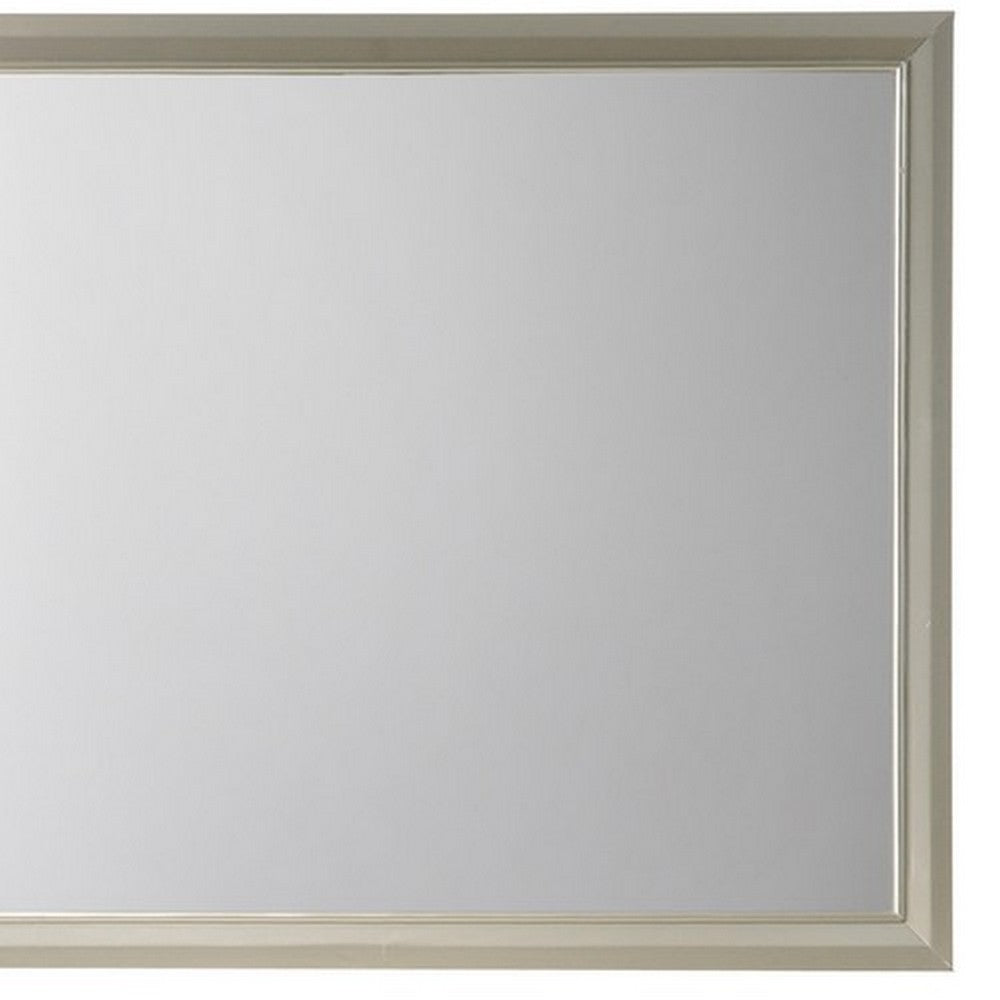 Dresser Mirror | Rectangular | Wood Encased | Champagne Silver BM215211