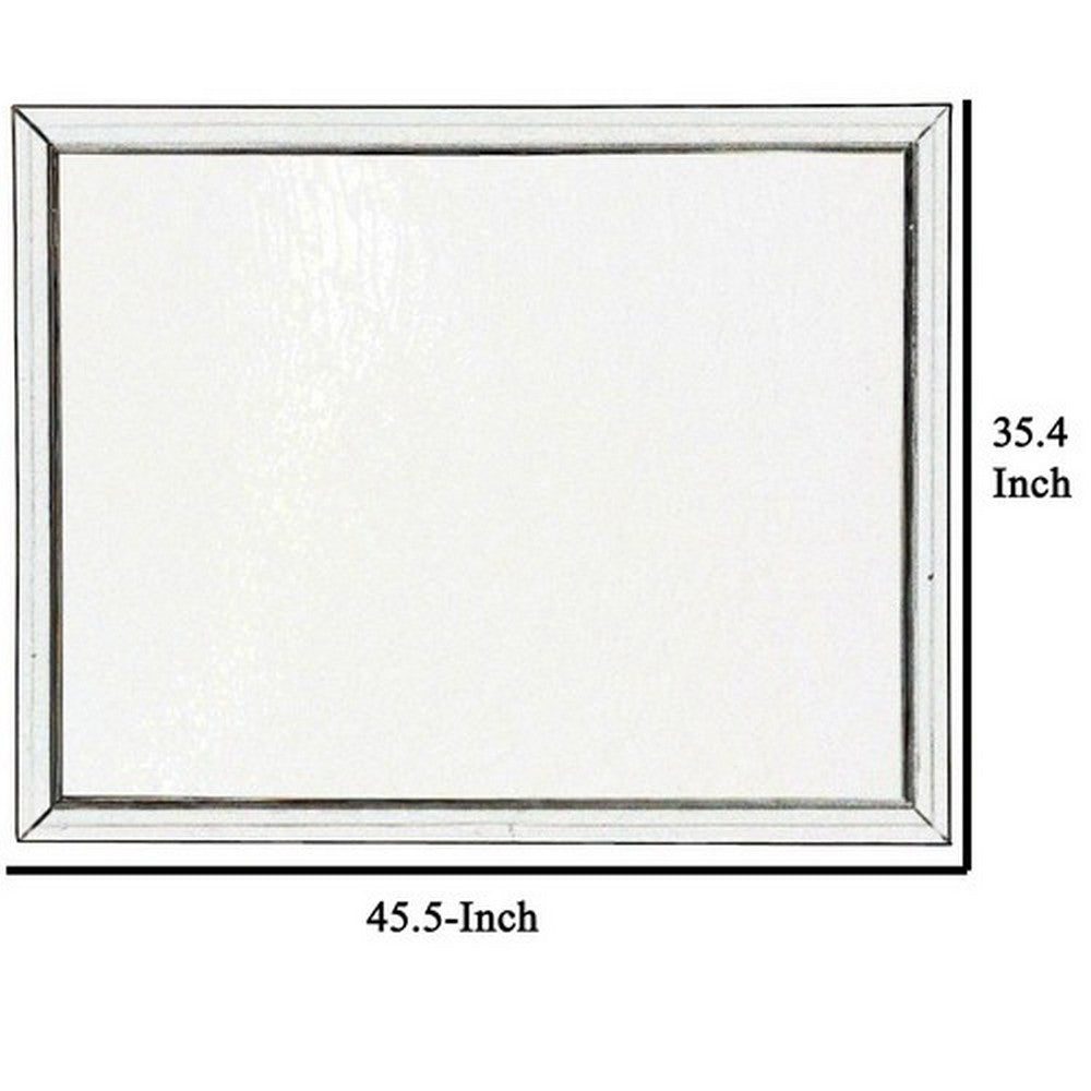 Dresser Mirror | Rectangular | Wood Encased | Champagne Silver BM215211