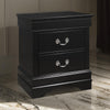 2 Drawer Nightstand with Metal Pulls, Black By Casagear Home