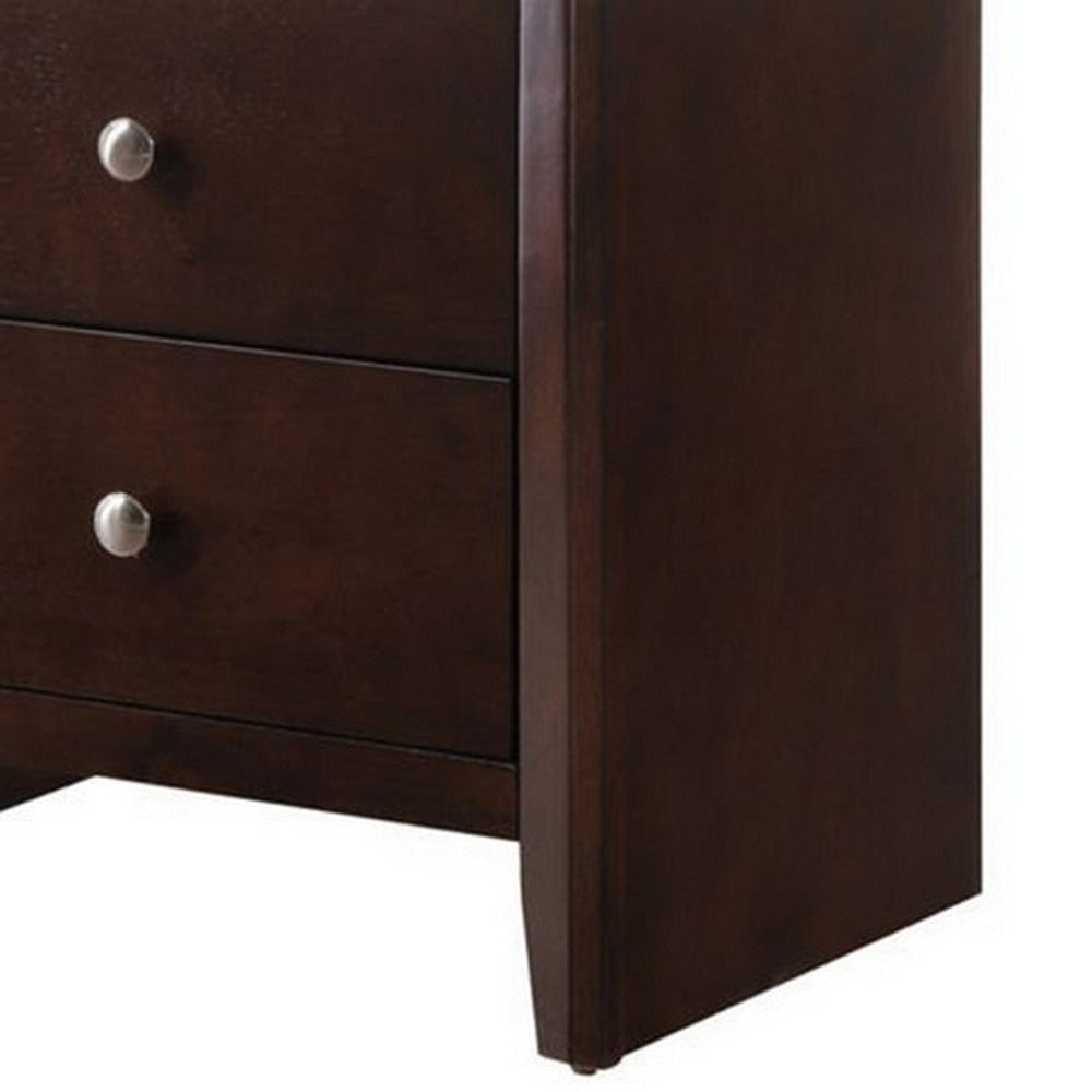 2 Drawer Nightstand with Sled Base Cherry Brown By Casagear Home BM215227