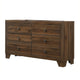 Dresser | 6 Drawer | Round Knobs | Tapered Legs | Brown