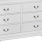 Transitional Style 6 Drawer Dresser with Metal Pulls White By Casagear Home BM215248