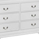 Transitional Style 6 Drawer Dresser with Metal Pulls White By Casagear Home BM215248