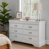 Dresser | 6 Drawer | Transitional | Metal Pull Handles | White