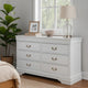 Dresser | 6 Drawer | Transitional | Metal Pull Handles | White