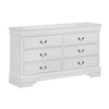 Dresser | 6 Drawer | Transitional | Metal Pull Handles | White
