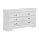 Dresser | 6 Drawer | Transitional | Metal Pull Handles | White