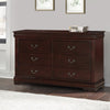 Dresser | 6 Drawer | Transitional | Metal Pull Handles | Cherry Brown