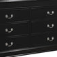 Transitional Style 6 Drawer Dresser with Metal Pulls Black By Casagear Home BM215250