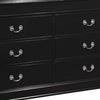 Transitional Style 6 Drawer Dresser with Metal Pulls Black By Casagear Home BM215250