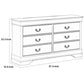 Transitional Style 6 Drawer Dresser with Metal Pulls Black By Casagear Home BM215250