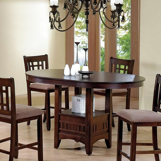 Counter Table | Extendable Round | Open Shelf | Gray