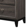 Transitional Style Dresser with 6 Drawers and Metal Pulls Gray and Black BM215267