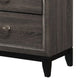 Transitional Style Dresser with 6 Drawers and Metal Pulls Gray and Black BM215267