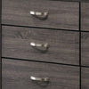 Transitional Style Dresser with 6 Drawers and Metal Pulls Gray and Black BM215267