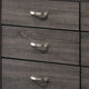 Transitional Style Dresser with 6 Drawers and Metal Pulls Gray and Black BM215267