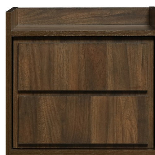 False Drawer Front Nightstand with Woodgrain Details Brown By Casagear Home BM215310