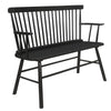 Transitional Style Curved Design Spindle Back Bench with Splayed Legs,Black