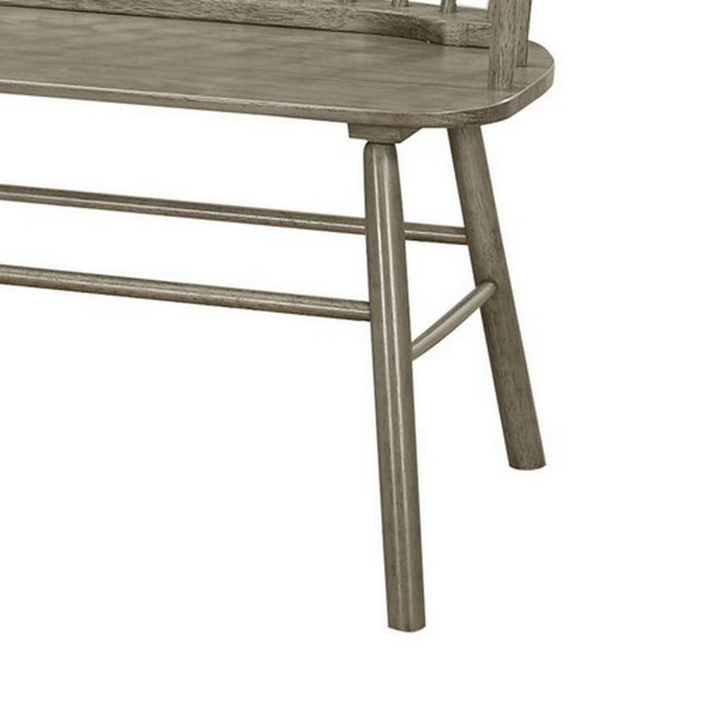 48" Spindle Back Bench with Splayed Legs, Gray By Casagear Home
