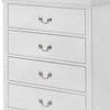 5 Drawer Transitional Chest with Bracket Feet and Hanging Pull White BM215336