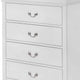 5 Drawer Transitional Chest with Bracket Feet and Hanging Pull White BM215336