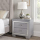 Nightstand | 2 Drawer | Textured | Mirror Accents | Gray