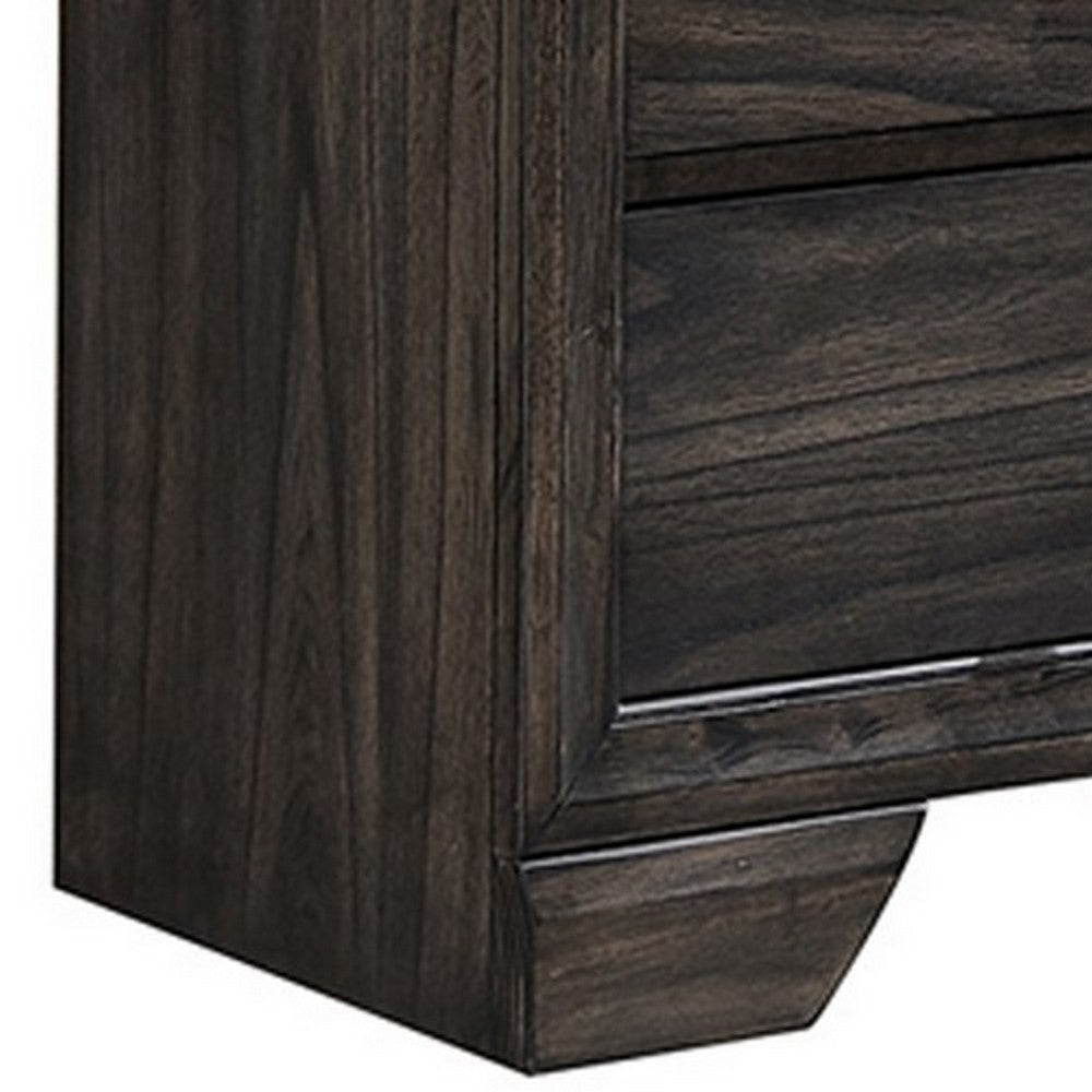 Wooden Dresser with Grain Texture and 7 Spacious Drawers Gray By Casagear Home BM215395