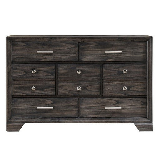 Dresser | Grain Texture | 7 Drawers | Wood | Gray